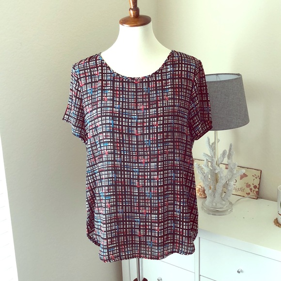Pleione Tops - 3 FOR $10 \Pleione\• Pleat Back Woven Print Tee
